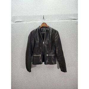Baccini Womens Faux Leather Jacket S Black
